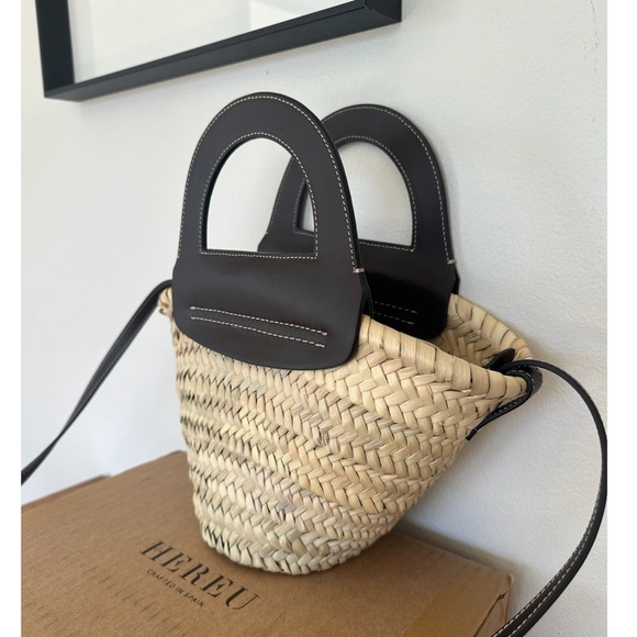 NWT • HEREU • Limited Edition Spain Cabas Straw Leather Tote Crossbody Bag - Picture 6 of 10
